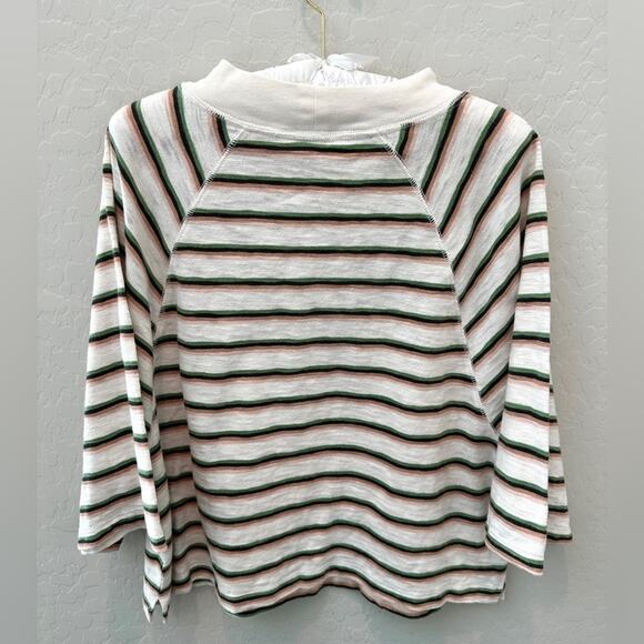 UNIVERSAL THREAD | Striped Cotton Mock Neck Top | Large - Picture 5 of 7